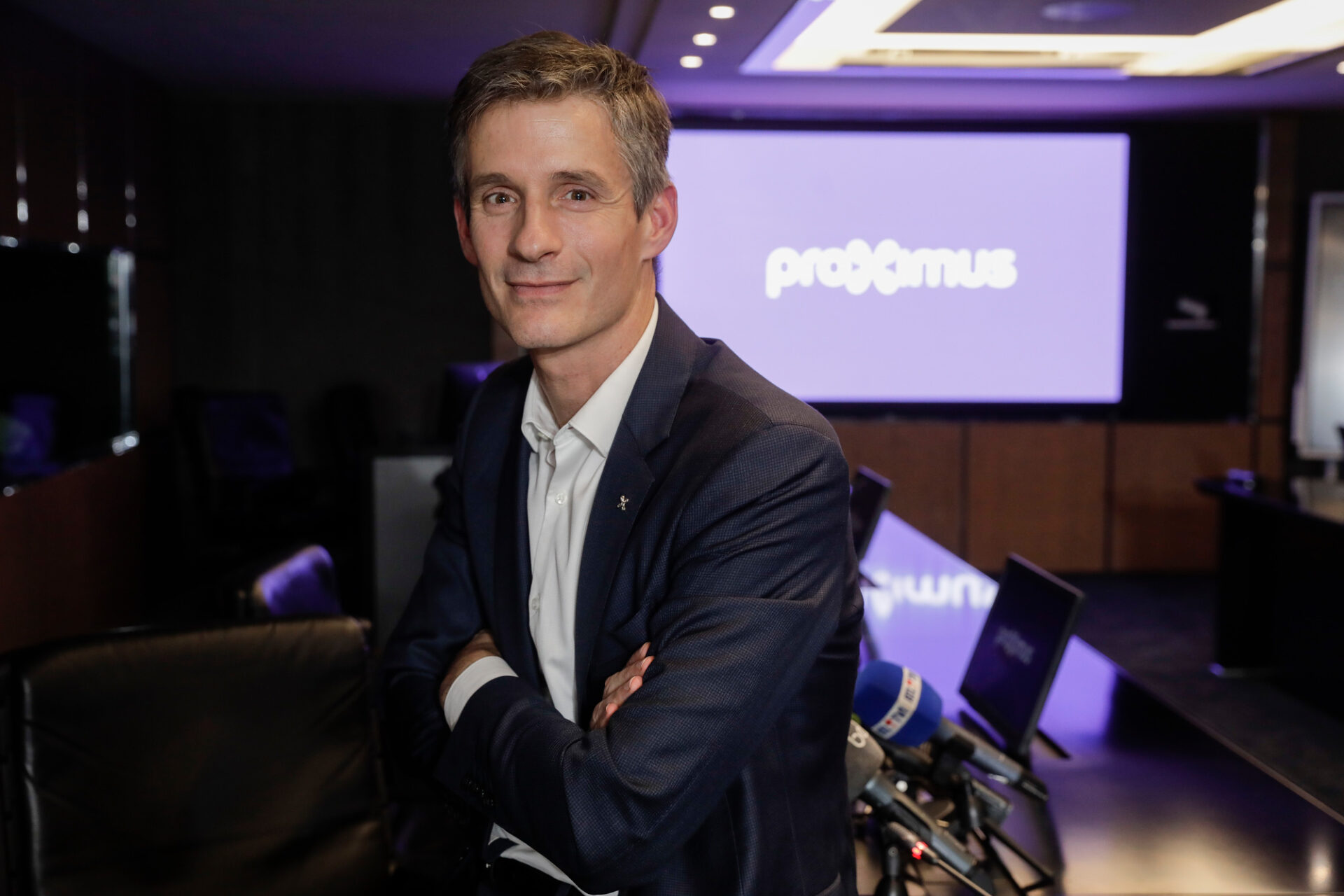 New Proximus CEO Guillaume Boutin poses for the photographer after a press conference of Belgian telecommunications group Proximus, at their headquarters in Brussels, Wednesday 27 November 2019. BELGA PHOTO THIERRY ROGE