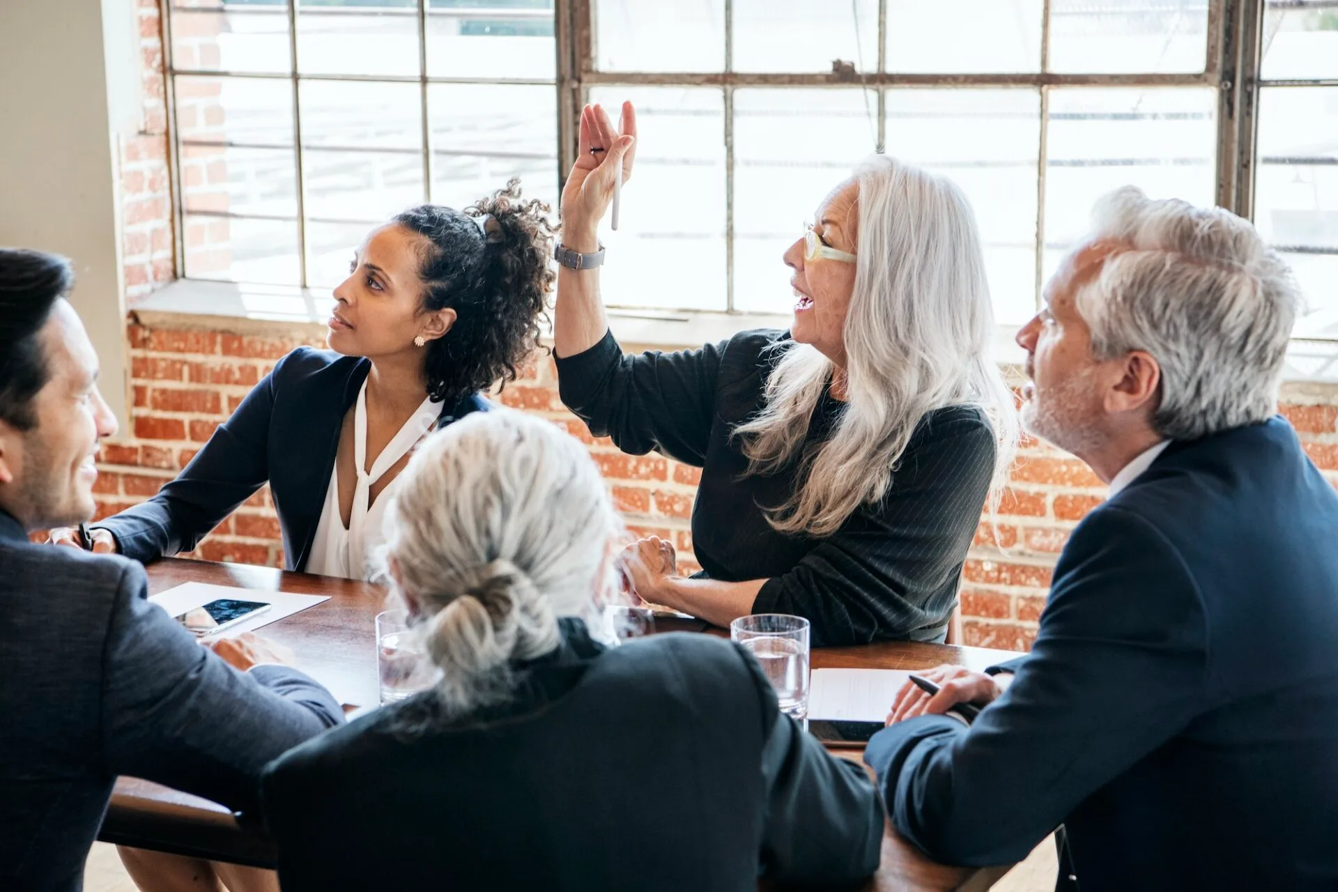 Senior businesswoman in a meeting