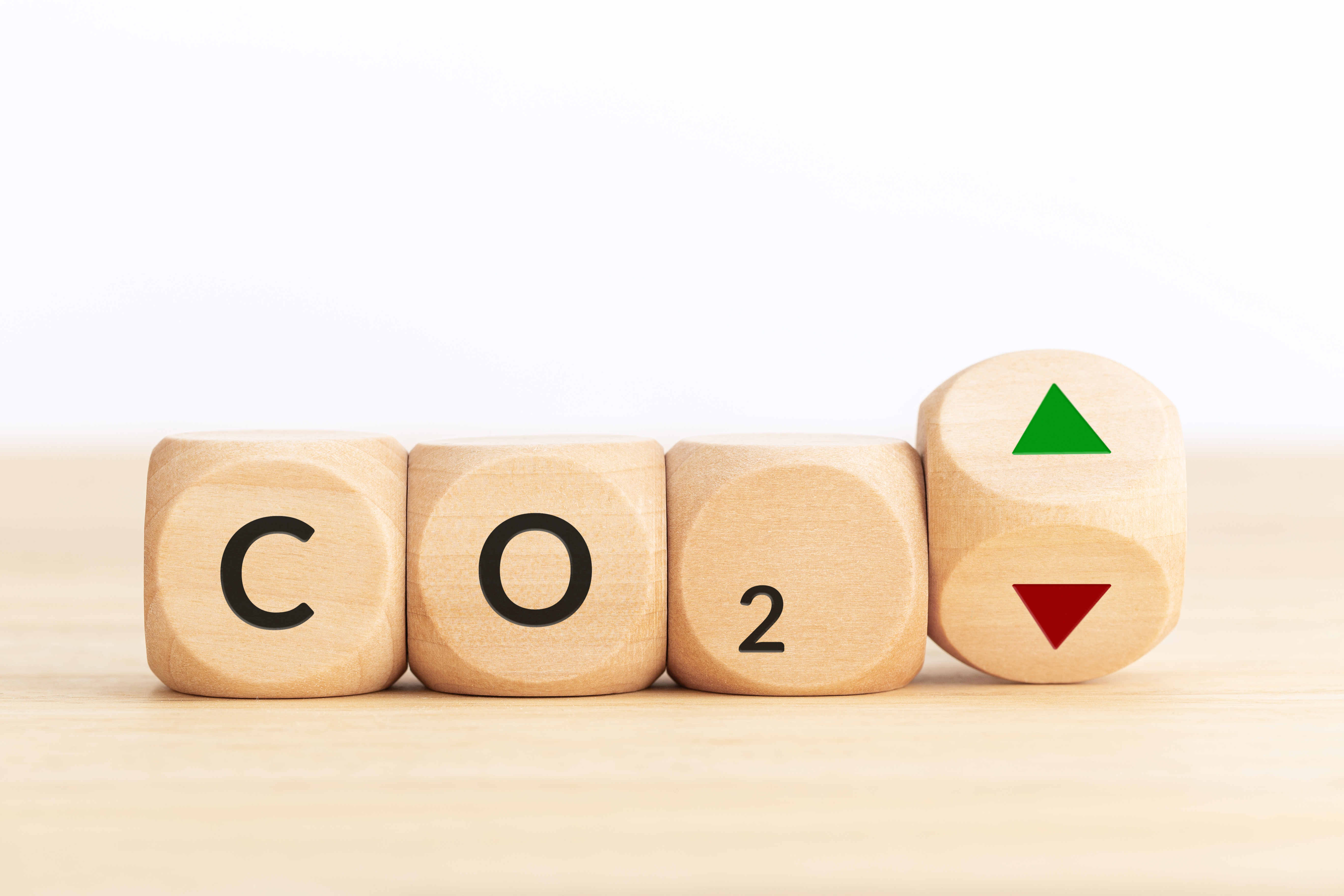 CO2 emissions up or down concept