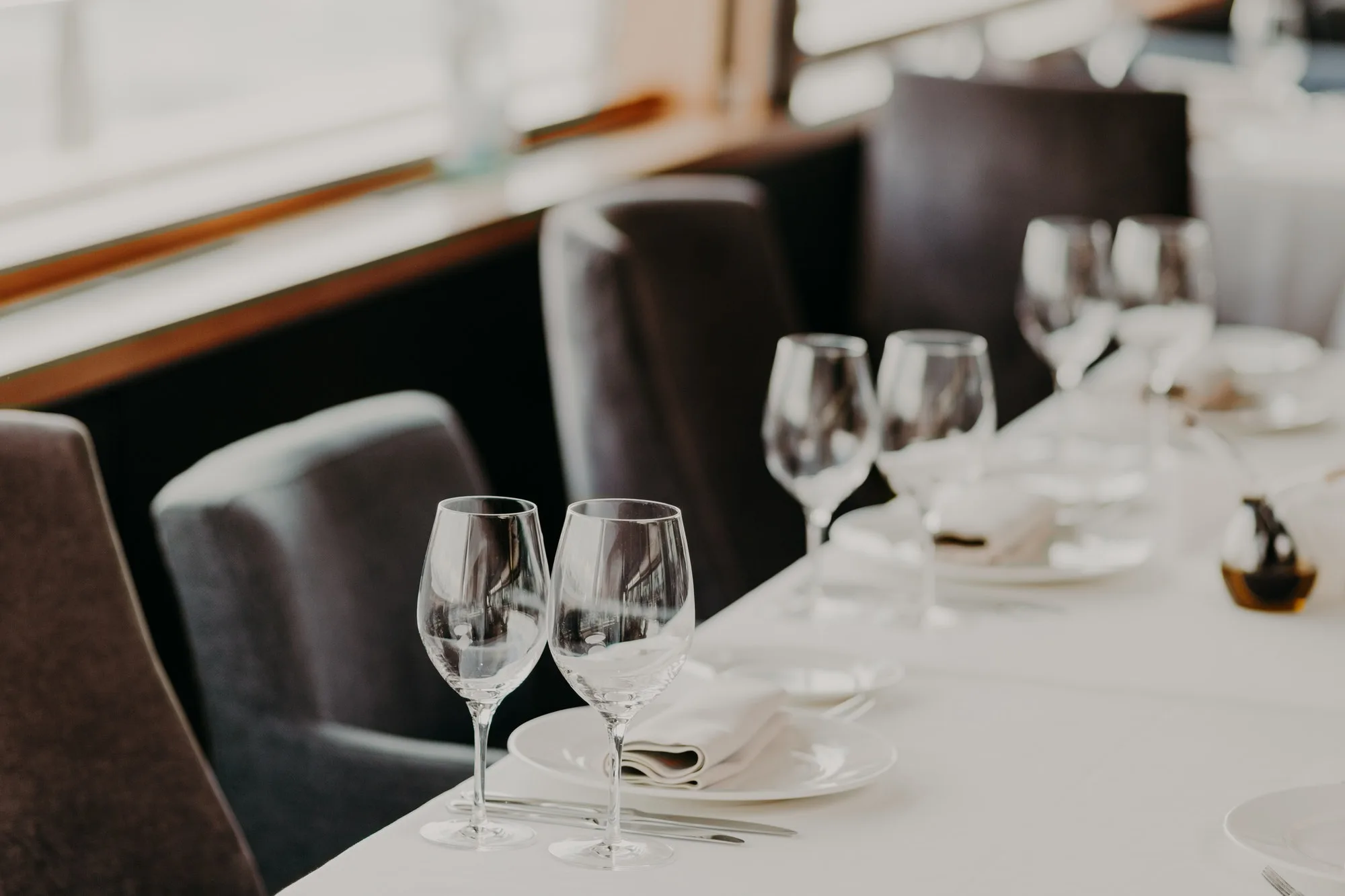Table setting for dining. Beautiful served table for dinner or supper for special occasion